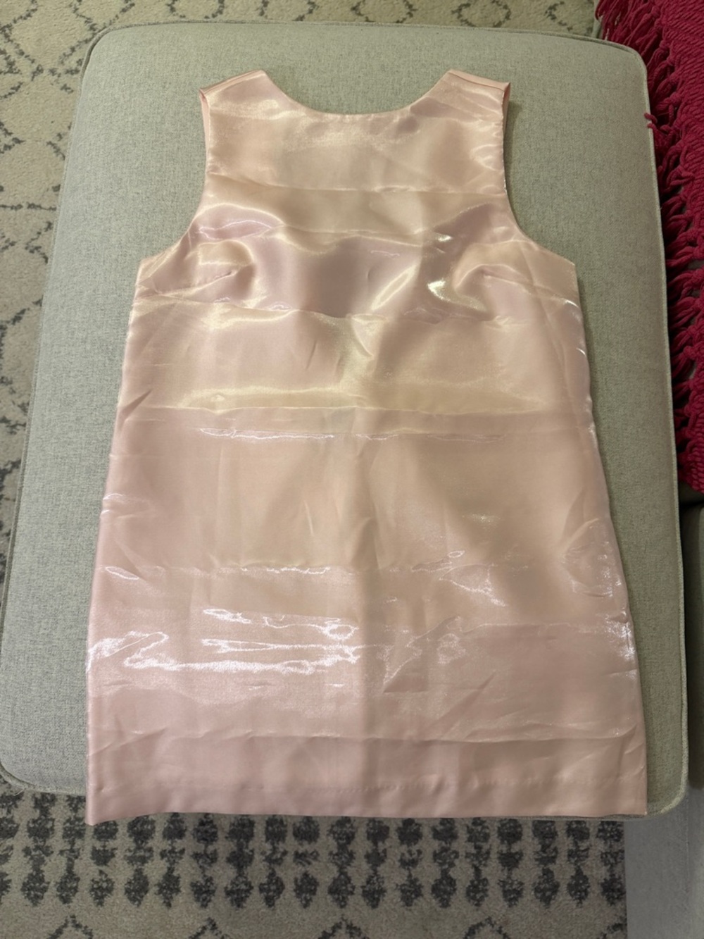 NWT H&M Shimmery Light Pink Sleeveless Sheath Dress With Bow Detail